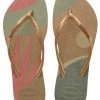 She She Boutique Havaianas Slim Palette Flow Flip Flops - Sand Grey/Golden