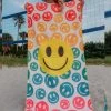 She She Boutique Quick Dry Beach Towel - Rainbow Happy Face Repeat ACCESSORIES