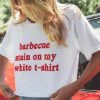 She She Boutique BBQ Stain On My White T-Shirt Tee - White/Red CLOTHING