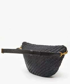 She She Boutique Clare V. Grande Fanny - Black Woven Zig Zag HANDBAGS