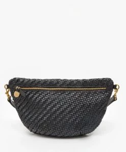She She Boutique Clare V. Grande Fanny - Black Woven Zig Zag HANDBAGS