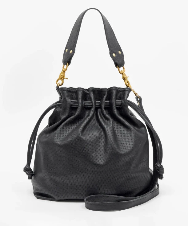 She She Boutique HANDBAGS Clare V. Moyen Henri Bag - Black Perforated 3 She She Boutique HANDBAGS Clare V. Moyen Henri Bag - Black Perforated