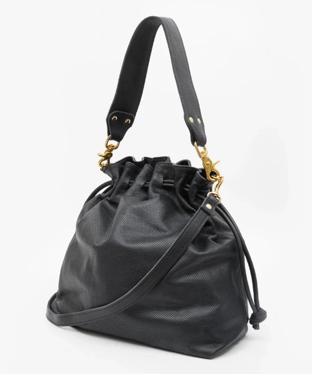 She She Boutique HANDBAGS Clare V. Moyen Henri Bag - Black Perforated 4 She She Boutique HANDBAGS Clare V. Moyen Henri Bag - Black Perforated