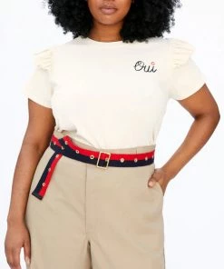 She She Boutique Clare V. Petit Ruffle Tee - Cream