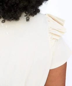 She She Boutique Clare V. Petit Ruffle Tee - Cream