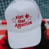 She She Boutique Ain't That America Hat - White/Red ACCESSORIES