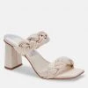 She She Boutique Dolce Vita Pheby Heels - Beige Silk OR Cafe Silk