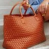She She Boutique Drew Woven Tote Bag - Brown 1 She She Boutique Drew Woven Tote Bag - Brown