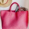 She She Boutique Drew Woven Tote Bag - Pink