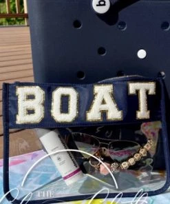 She She Boutique Chenille Letter Pouch - Boat GIFTS