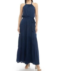 She She Boutique Halter Maxi Dress - Navy