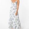 She She Boutique CLOTHING Floral Maxi Dress - Ivory/Violet