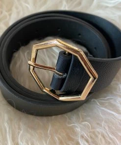 She She Boutique Octagon Buckle Belt - Black OR Camel ACCESSORIES
