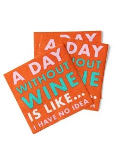 She She Boutique Beverage Napkins - A Day Without Wine GIFTS