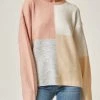 She She Boutique CLOTHING Color Block Sweater - Mauve/Ivory