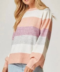 She She Boutique Color Block Stripe Sweater - Multi CLOTHING