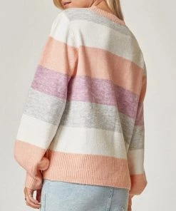 She She Boutique Color Block Stripe Sweater - Multi CLOTHING