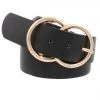 She She Boutique ACCESSORIES Double Ring Buckle Belt - Black/Gold