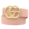 She She Boutique ACCESSORIES Double Gold Metal Ring Belt - Blush