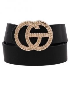 She She Boutique ACCESSORIES Twisted Chin Buckle Belt- Black, Brown OR Taupe