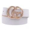 She She Boutique Double Gold Metal Ring Belt - White