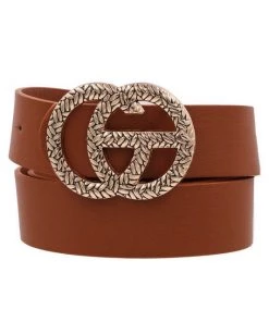She She Boutique Textured Buckle Belt - Black, Brown OR Taupe