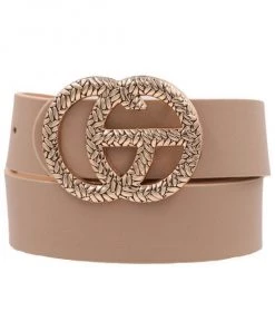 She She Boutique Textured Buckle Belt - Black, Brown OR Taupe