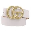 She She Boutique Double Gold Metal Ring Belt -White ACCESSORIES