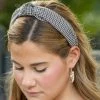 She She Boutique Plaid Top Knot Headband - Brown/Blue ACCESSORIES