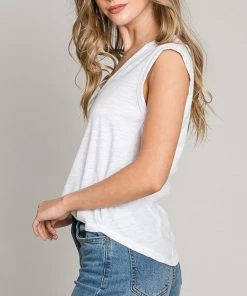She She Boutique CLOTHING Sleeveless Top - Off White