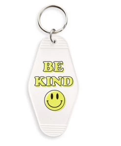 She She Boutique Motel Keychain, White - Be Kind ACCESSORIES