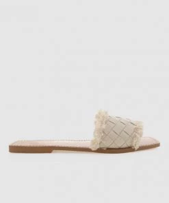 She She Boutique SHOES Ishka Slide Sandal - Cream Woven