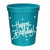 She She Boutique GIFTS Happy Birthday Stadium Cup Set With Lids & Straws - Turquoise