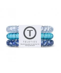 She She Boutique Small Coil Hair Tie Set - Blue-tiful