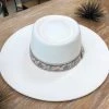 She She Boutique Boater Hat With Color Block Band - Off White