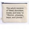 She She Boutique GIFTS Canvas Zipper Pouch - Wallet, Glasses, Keys And Phone