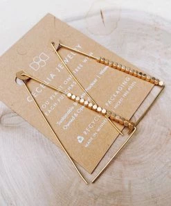 She She Boutique 12K Gold Filled Geometric Earrings - Medium, Small OR Elongated Triangle