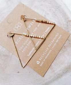 She She Boutique 12K Gold Filled Geometric Earrings - Medium, Small OR Elongated Triangle