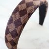 She She Boutique Diamond Patterend Headband - Brown ACCESSORIES