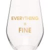 Chez Gagne 19 Oz. Stemless Wine Glass - Everything Is Fine