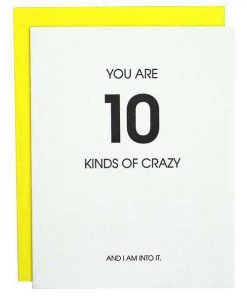 She She Boutique Letterpress Card - 10 Kinds Of Crazy