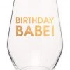 She She Boutique 19 Oz. Stemless Wine Glass - Birthday Babe