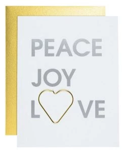 She She Boutique GIFTS Paper Clip Card - Peace Love Joy