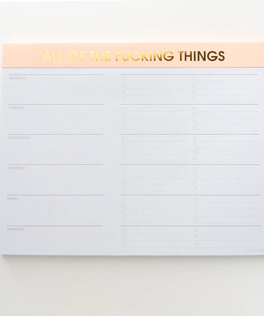 She She Boutique Weekly Planner Notepad - All Of The F'ing Things GIFTS 3 She She Boutique Weekly Planner Notepad - All Of The F'ing Things GIFTS