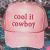 She She Boutique Cool It Cowboy Hat - Pink ACCESSORIES