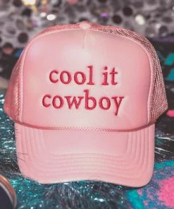She She Boutique Cool It Cowboy Hat - Pink ACCESSORIES