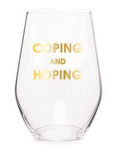 She She Boutique Stemless Wine Glass - Coping & Hoping