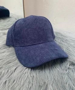 She She Boutique ACCESSORIES Corduroy Baseball Hat - Navy