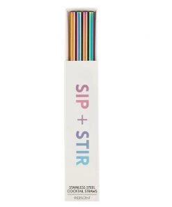 She She Boutique Cocktail Stainless Steel Straw Set - Iridescent