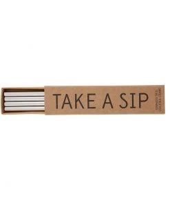 She She Boutique Stainless Steel Cocktail Straws - Set Of 4